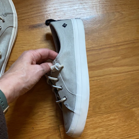 SPERRY WOMEN'S CREST VIBE WASHED LINEN SNEAKER IN GREY - Picture 7 of 9